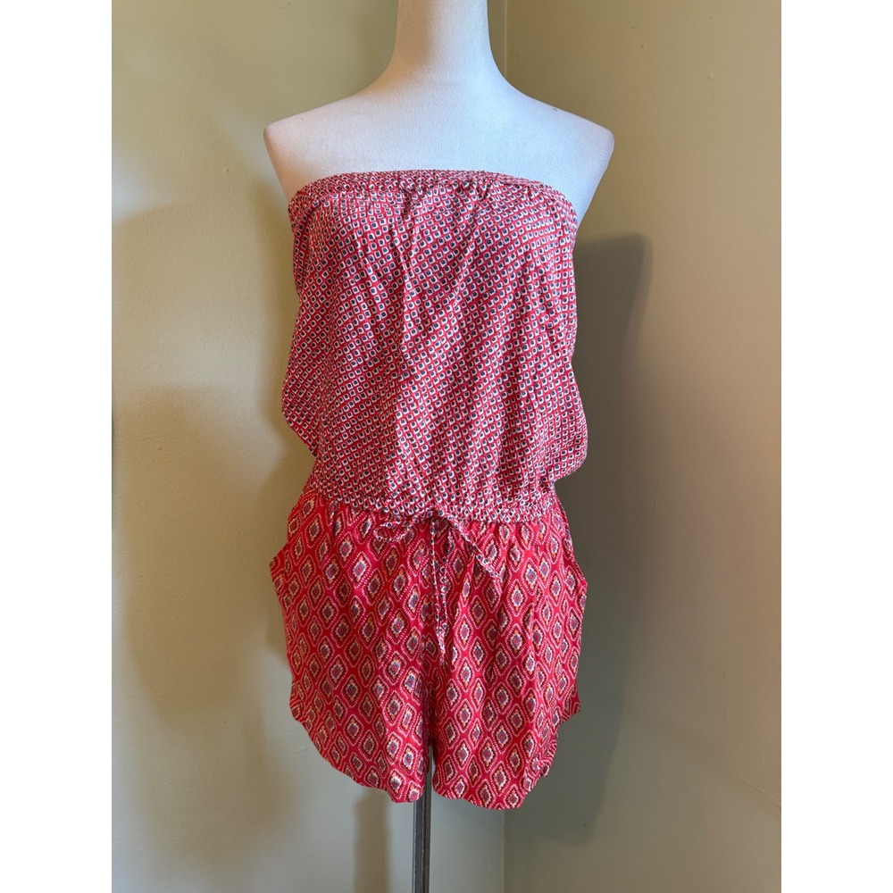 Angie Red Strapless Romper NWT Medium boho whimsigoth dainty resort y2k festival